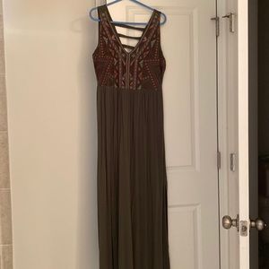 Olive green maxi dress